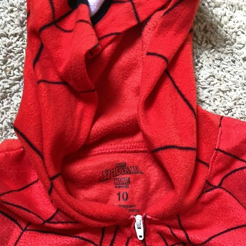 Spiderman Hooded Fleece Sleeper Size 10